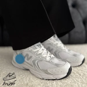 کتونی زنانه نیوبالانس سفید نقره ای