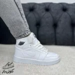 کتونی زنانه نایک جردن ۱ ساقدار سفید - تصویر 5