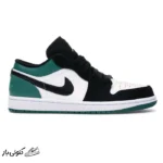 جردن وان وایت بلک گرین Jordan 1 Low White Black Mystic Green