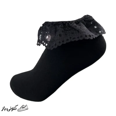 جوراب ساق کوتاه زنانه مدل لبه تور‌ دانتل کد 02