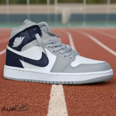 نایک ایر جردن وان Jordan 1 Mid Wolf Grey Midnight Navy