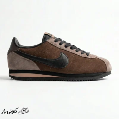 کتونی خارجی زنانه نایک کورتز قهوه‌ای مشکی ولوت Nike Cortez ’23 Velvet Brown FJ5180-200