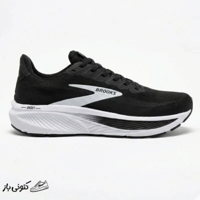 کتونی خارجی مردانه بروکس گوست 17 مشکی سفید Brooks Ghost 17 Black Grey White 110442-1D-090