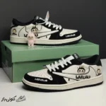 جردن وان لو لبوبو کرم مشکی Jordan 1 Low Labubu Cream Black