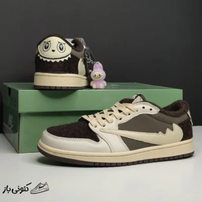 جردن وان لو لبوبو کرم موکا Jordan 1 Low Labubu Cream Mocha