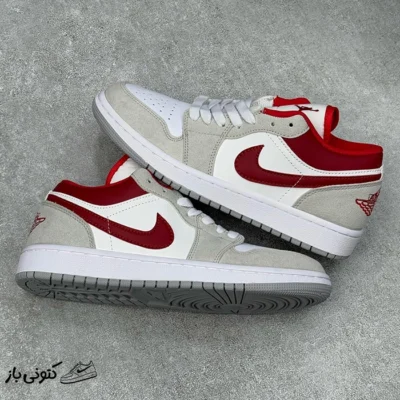 نایک جردن وان لو Jordan 1 Low Light Smoke Grey Gym Red طوسی قرمز