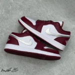 نایک جردن وان لو Jordan 1 Low White Bordeaux سفید زرشکی