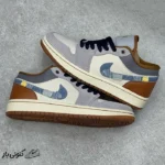 نایک جردن وان لو فانتوم Jordan 1 Low Phantom Repaired Denim Swoosh با تیک جین