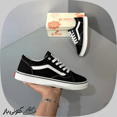 کتونی ونس اولد اسکول(vans old skool) مشکی سفید