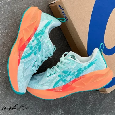 اسیکس نوابلاست 5 سبز آبی نارنجی ASICS Novablast 5 Soothing Sea Wave Teal Orange