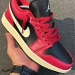 کتونی خارجی زنانه نایک ایر جردن وان میستیک Air Jordan 1 Low Mystic Hibiscus Black - تصویر 3