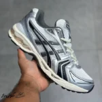 کفش ورزشی اسیکس ژل کایانو ۱۴ سفید نقره‌ای مشکی طوسی ASICS Gel-Kayano 14 White Graphite Grey
