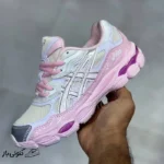 کفش اسیکس ژل ان وای سی کیکی یانگ ژانگ صورتی ASICS GEL-NYC Kicki Yang Zhang Pink Cream Pure Silver
