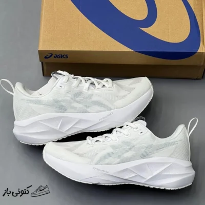 کفش اسیکس نوابلاست 5 سفید خاکستری روشن ASICS Novablast 5 White Piedmont Grey