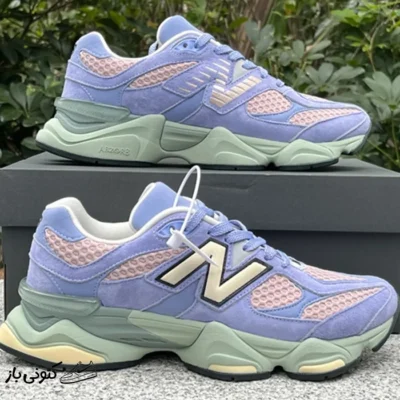 نیوبالانس 9060 بنفش صورتی سبز کرم New Balance 9060 The Whitaker Group Missing Pieces Daydream Blue U9060WG1