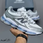 کتونی خارجی مردانه نیوبالانس سفید طوسی آبی New Balance Abzorb 2000 White Grey Blue
