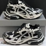 کتونی خارجی مردانه بالنسیاگا رانر مشکی سفید Balenciaga Runner Black White