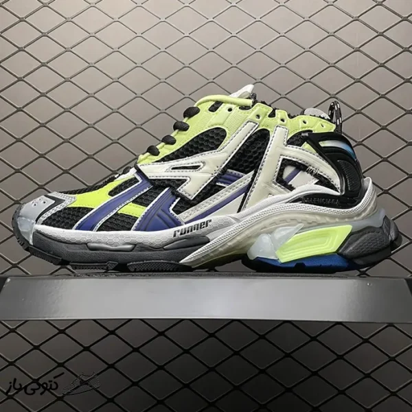 کتونی خارجی مردانه بالنسیاگا رانر Balenciaga Runner Green Blue Black Grey