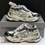 کتونی خارجی مردانه بالنسیاگا رانر سفید بژ طوسی آبی Balenciaga Runner White/Beige/Grey/Blue