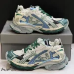 کتونی خارجی مردانه بالنسیاگا رانر سفید سبز آبی Balenciaga Runner White Green Blue