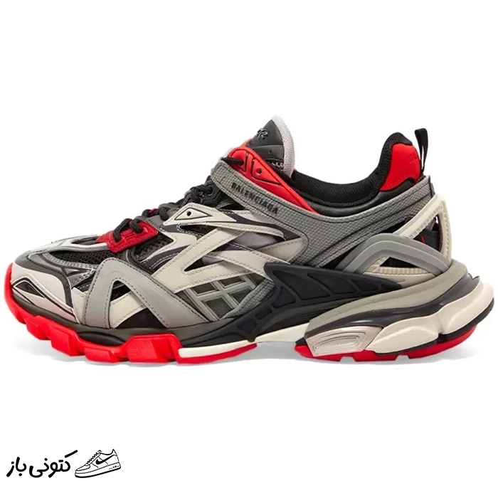 balenciaga-track-2-black-grey-red کتونی خارجی مردانه بالنسیاگا ترک Balenciaga Track.2 Black Grey Red مشکی خاکستری قرمز - Image 1
