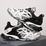 کتونی خارجی مردانه بالنسیاگا ترک Balenciaga Track.2 Black White مشکی سفید - Image 3