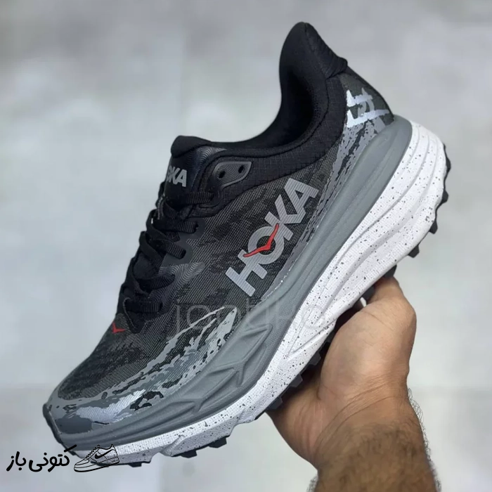 hoka-stinson-7-black-outer-orbit کتونی خارجی مردانه هوکا استینسون 7 مشکی خاکستری Hoka Stinson 7 Black Outer Orbit - Image 1